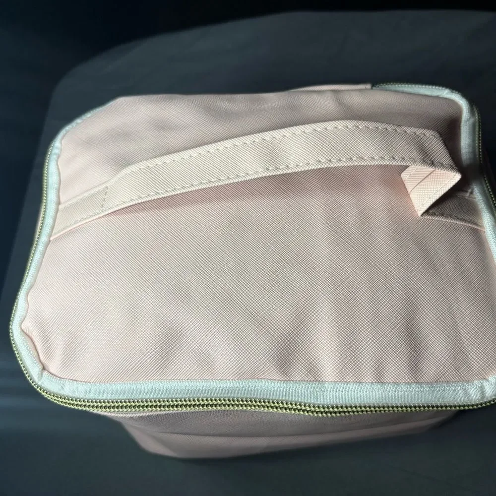 New Blush Pink Women's Travel Cosmetic Bag with Top Handle
